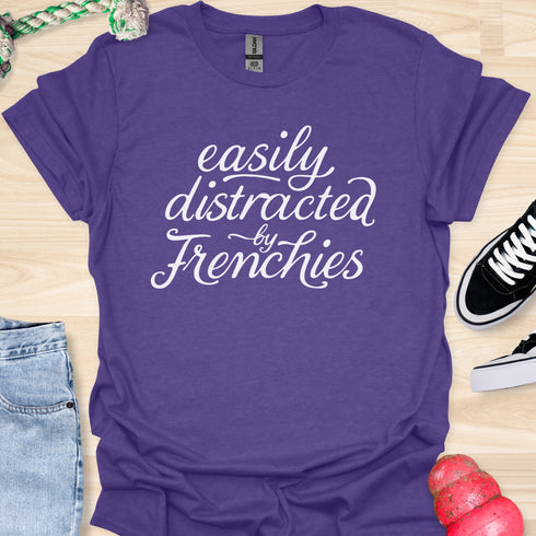 Easily distracted by frenchies - V1 - Elegant Swish T-Shirt